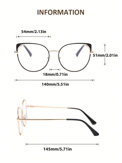 5918 a08-10 Gafas De Sol Monocromático Con Forma De Óvalo De Moda De Marco Metálico Para Mujeres