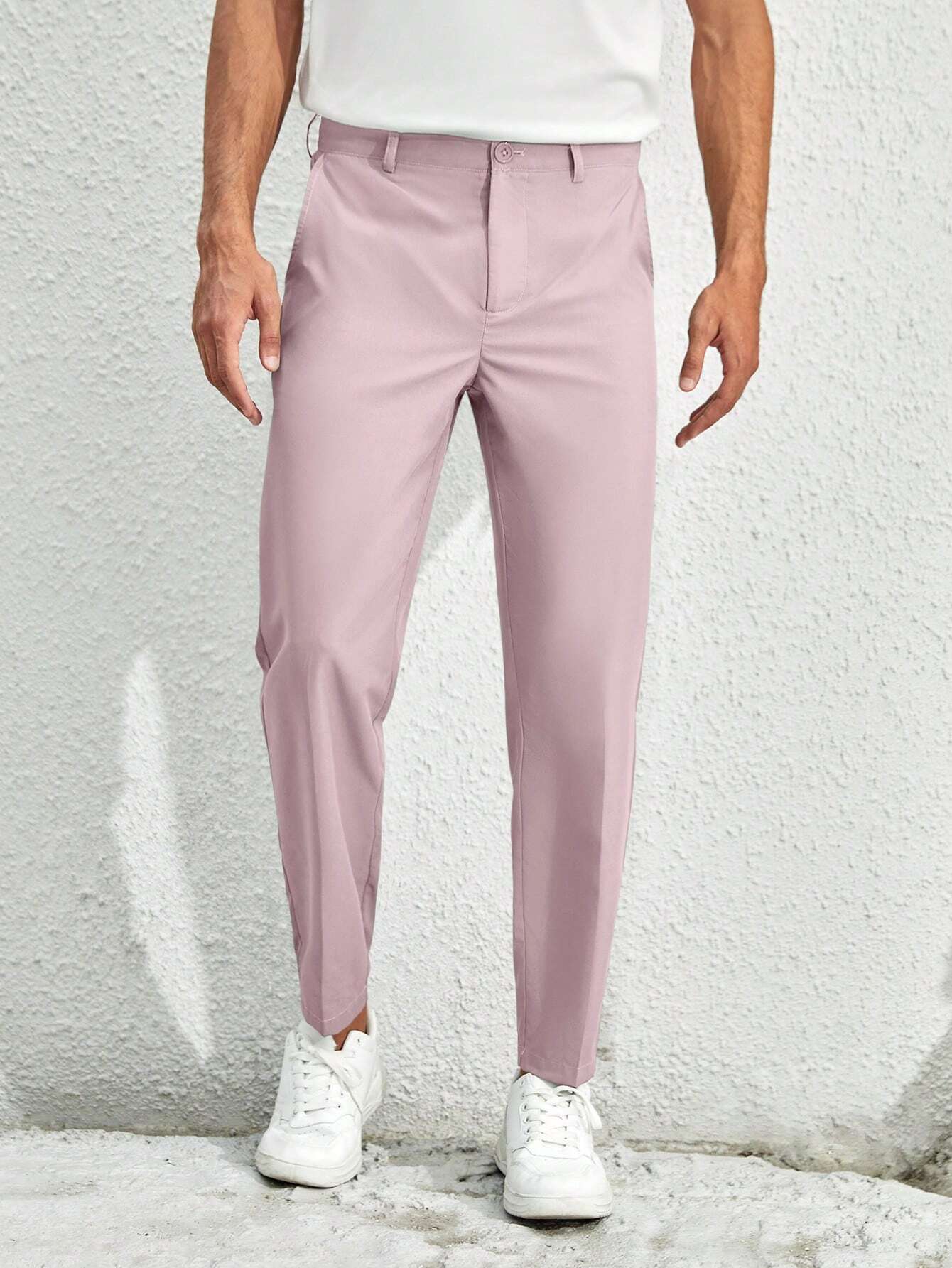 7789 a08-07 Pantalón de traje con bolsillo oblicuo unicolor
