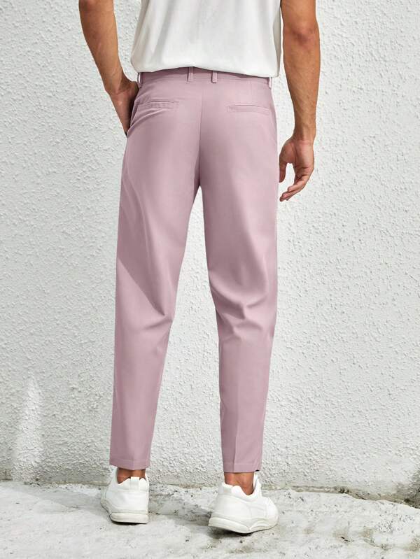 7789 a08-07 Pantalón de traje con bolsillo oblicuo unicolor