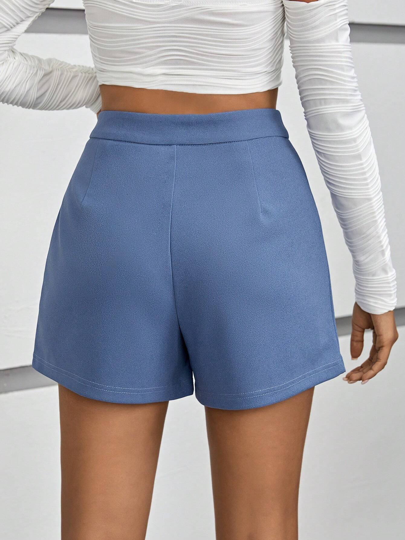 10253 1t-395 Shorts de pierna ancha con fruncido