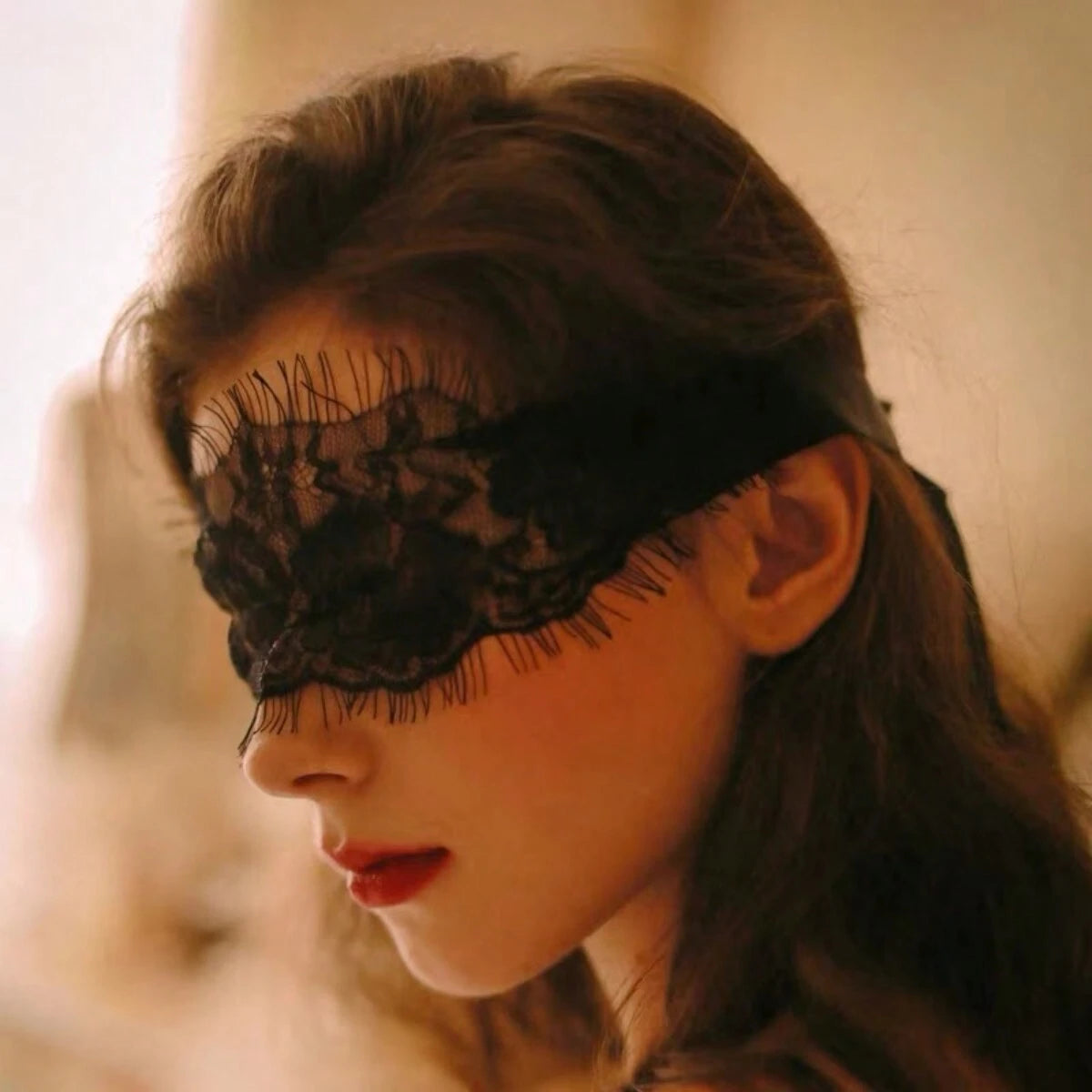 6156 1b-072 Una Pieza Accesorios De Lencería Sexy Máscara De Ojos De Encaje De Pestañas Seductoras