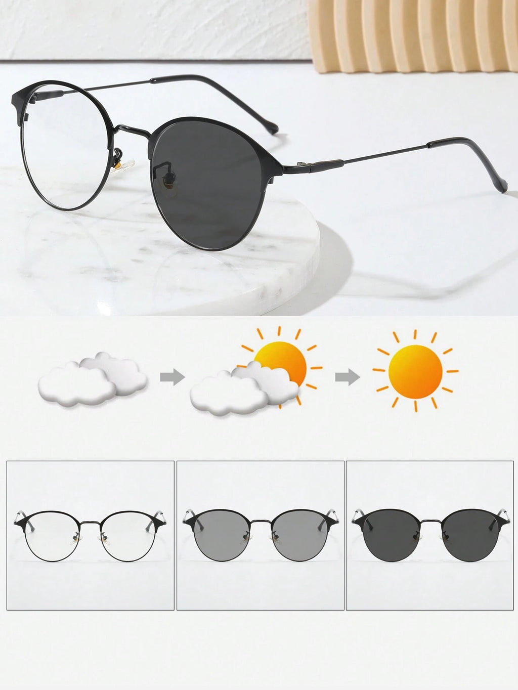 16847 1l-385 Gafas redondas metálicas 1 Pza