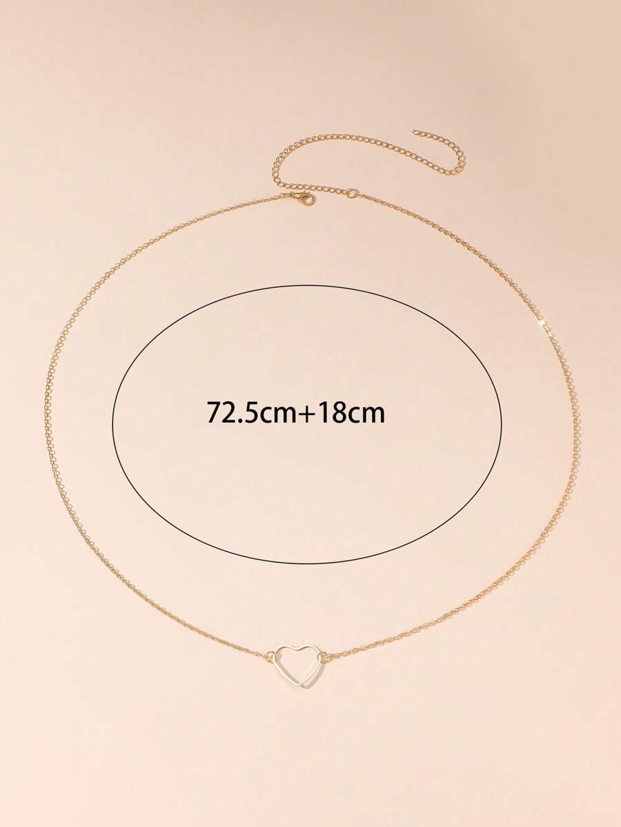 11231 1b-055 1 Pieza Nuevo Cinturón De Cadena De Cintura Versátil Con Decoración En Forma De Corazón Simple Y De Moda
