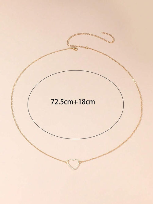 11231 1b-055 1 Pieza Nuevo Cinturón De Cadena De Cintura Versátil Con Decoración En Forma De Corazón Simple Y De Moda