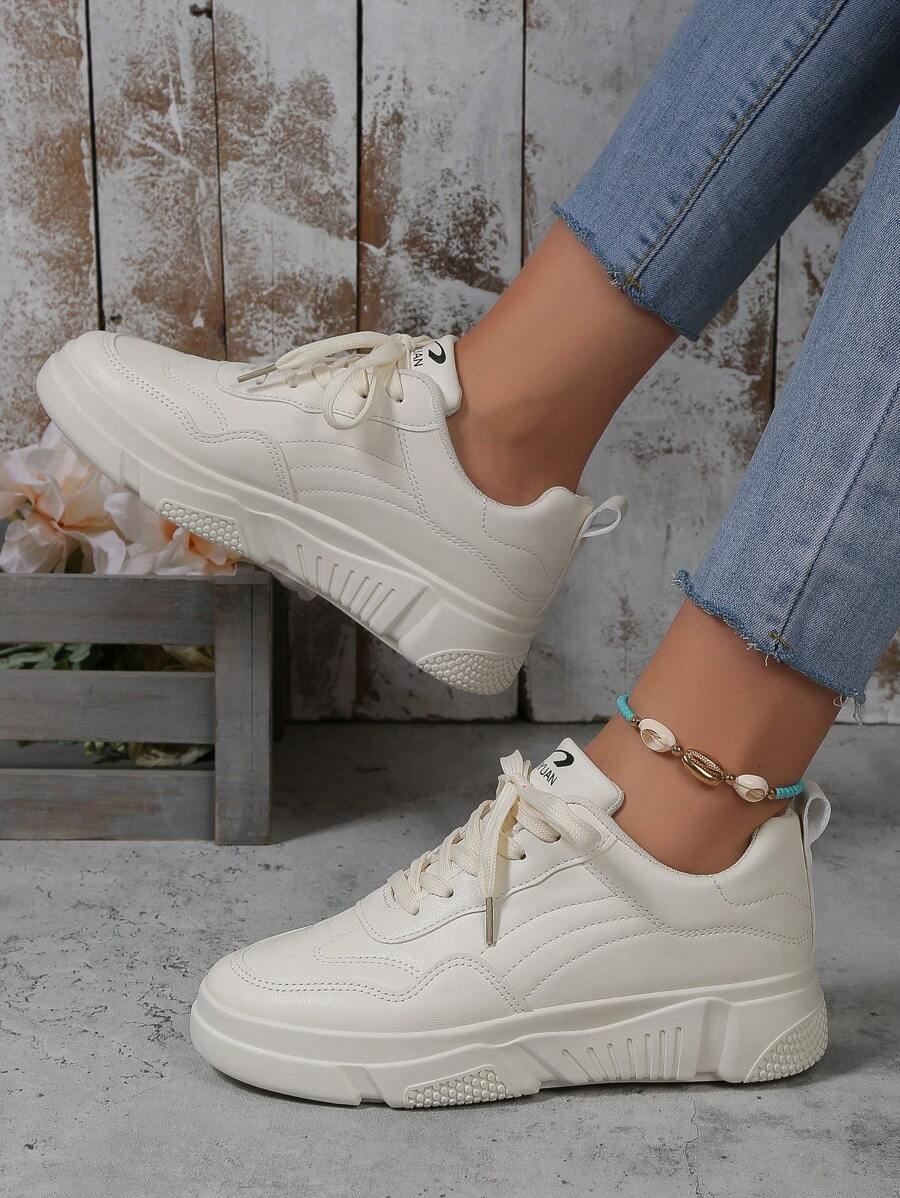 10642 1t-010 Zapatillas deportivas de mujeres con cordón estilo británico