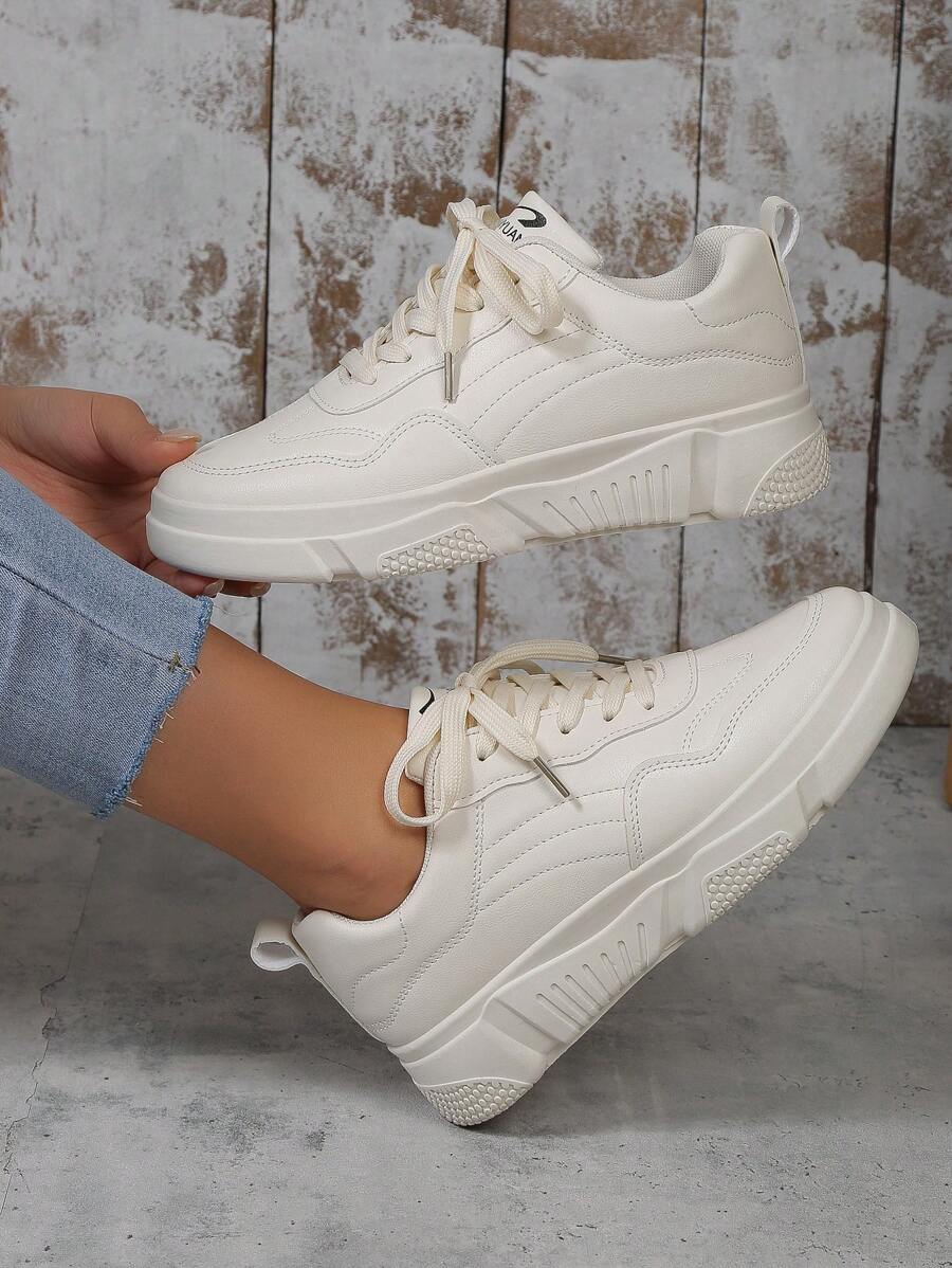 10642 1t-010 Zapatillas deportivas de mujeres con cordón estilo británico