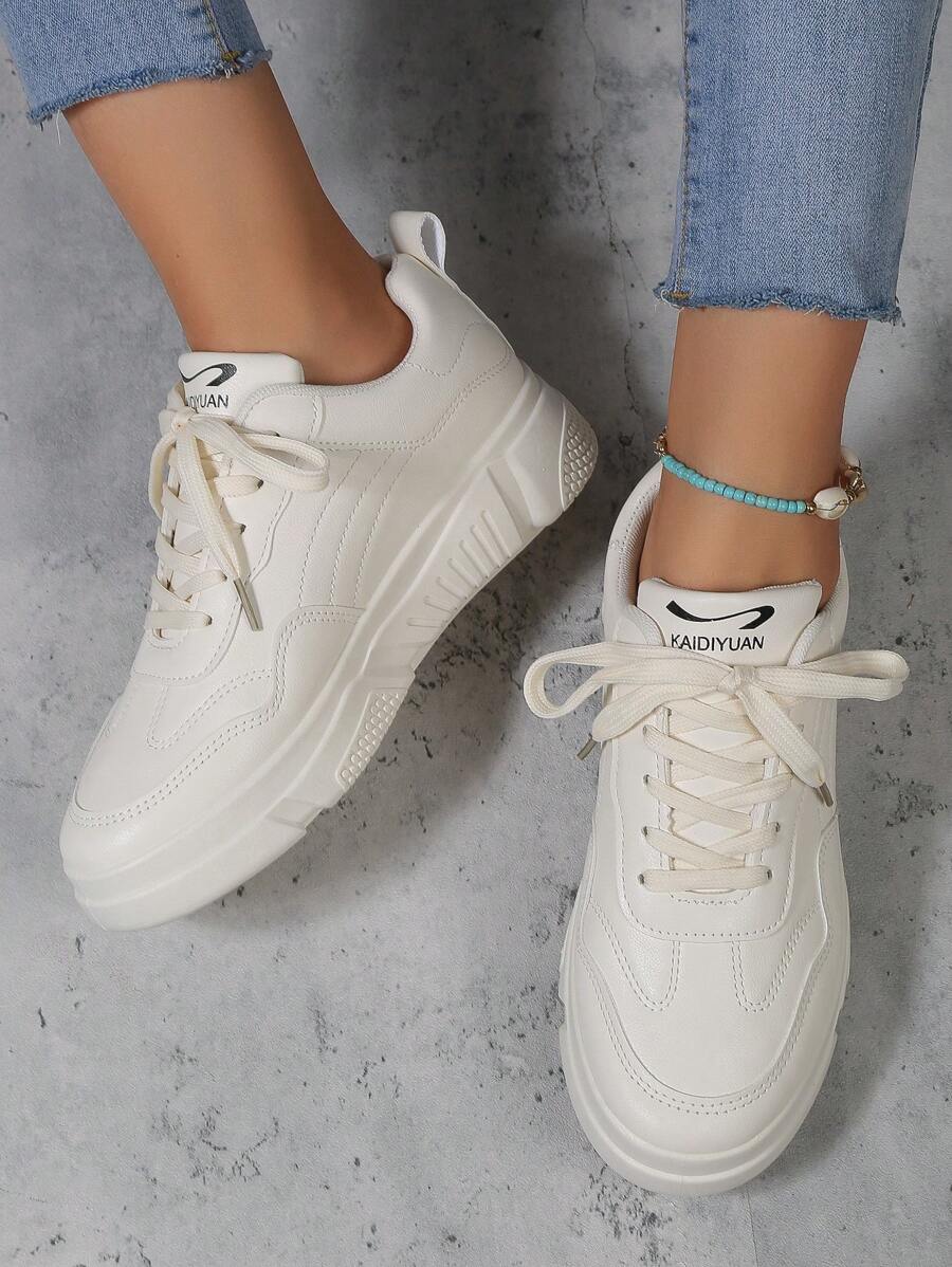 10642 1t-010 Zapatillas deportivas de mujeres con cordón estilo británico