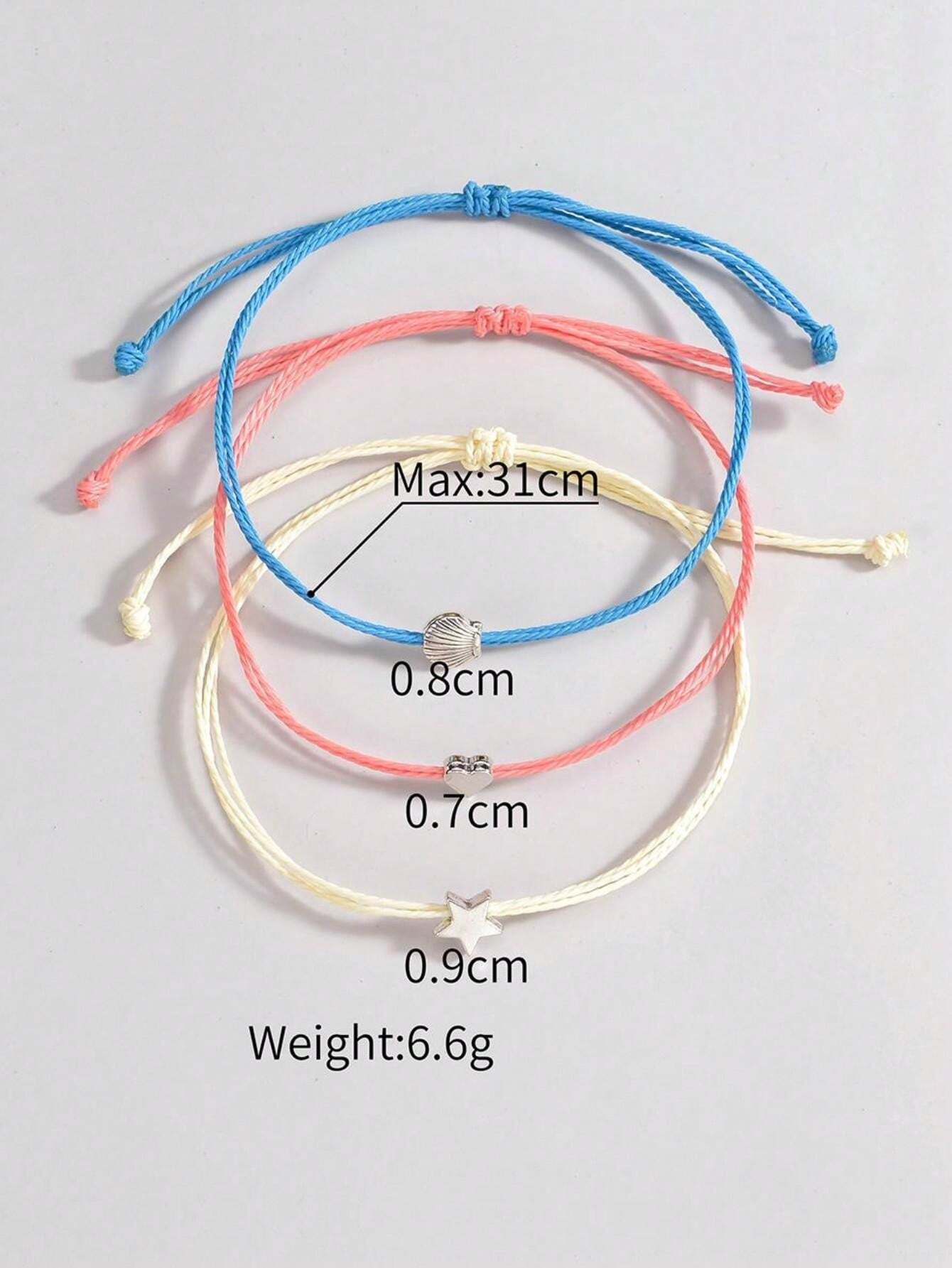 6610 1b-063 Set 3 Piezas Estilo Bohemio Aleación En Forma De Corazón