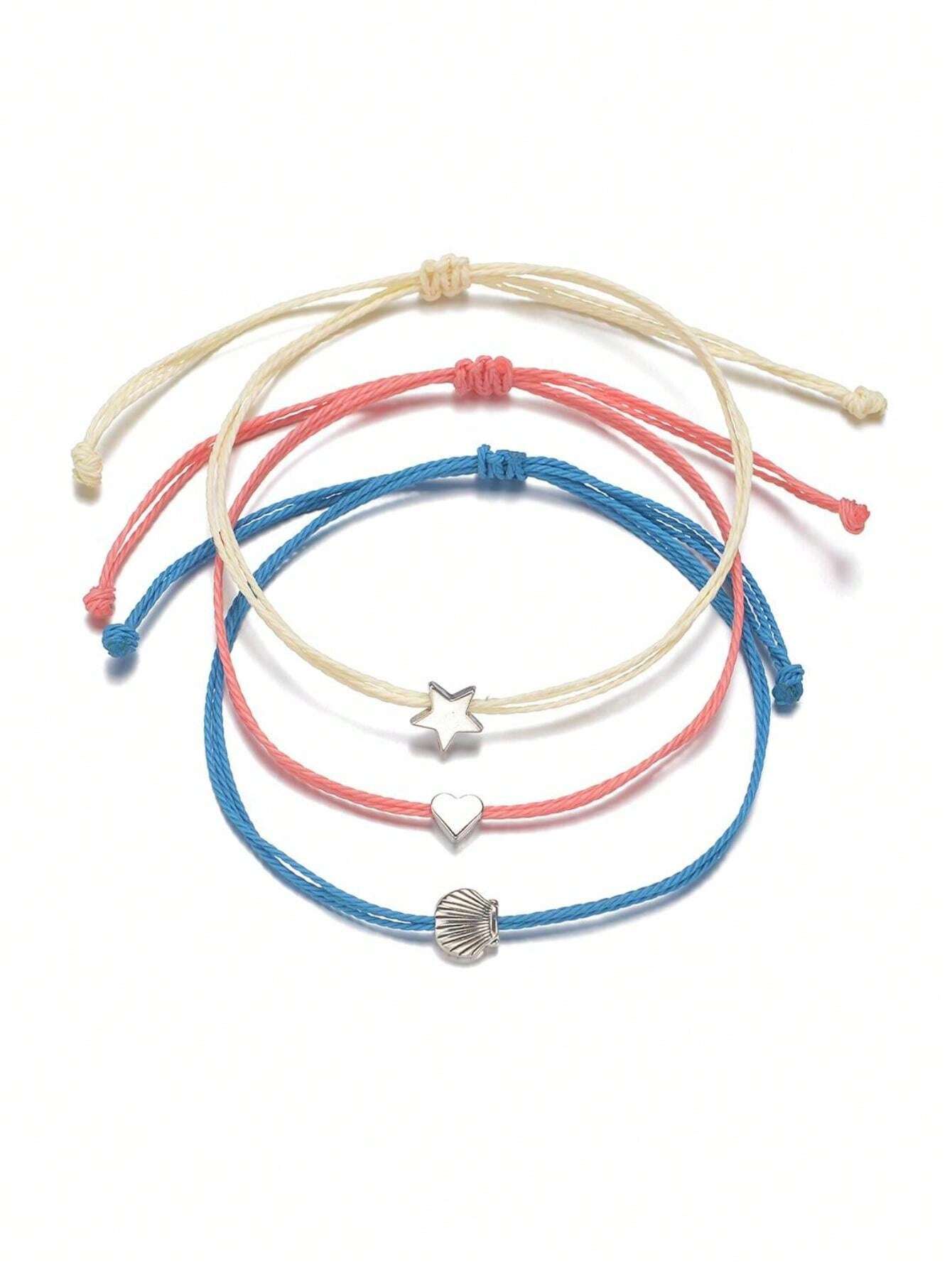 6610 1b-063 Set 3 Piezas Estilo Bohemio Aleación En Forma De Corazón