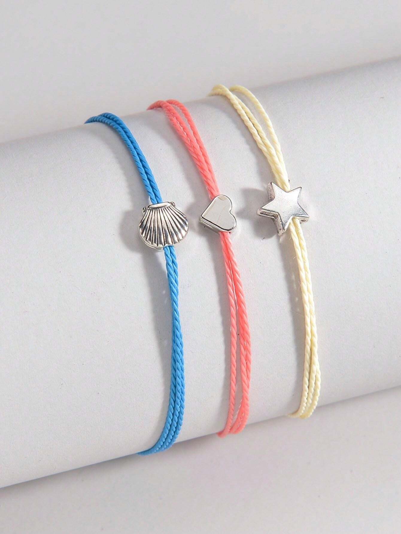 6610 1b-063 Set 3 Piezas Estilo Bohemio Aleación En Forma De Corazón