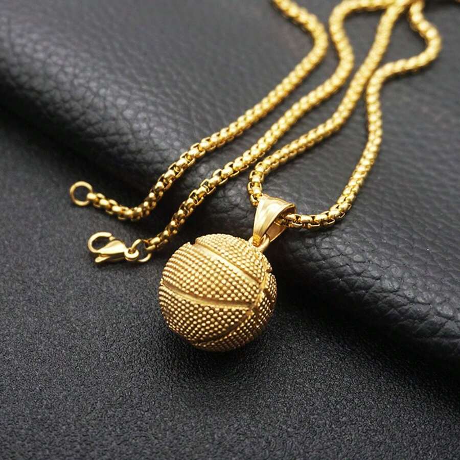 8199 a10-06 Un Collar Con Colgante En Forma De Baloncesto Para Hombres