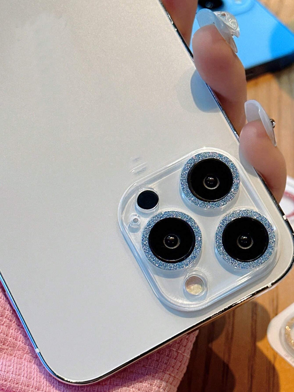 9180 2t-ProCa Protector De Lente Con Purpurina Para La Cubierta De La Cámara De Apple