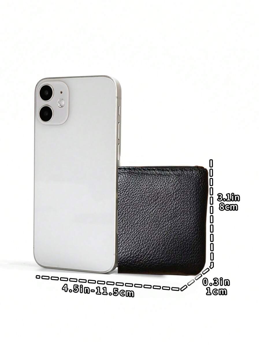 9703 1c-015 Monedas De Cuero Suave Negra Unisex Estilo Pareja