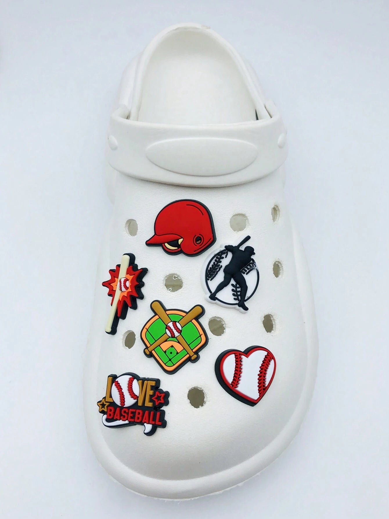 6999 b01-04 Set 6 Unids Conjunto De Accesorios De Zapatos De Pvc De Béisbol De Dibujos Animados