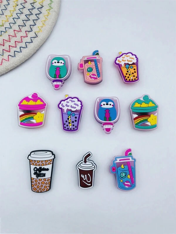 7000 b01-04 Set 10 Unids Conjunto De Accesorios De Zapatos Adorables De Pvc De Dibujos Animados