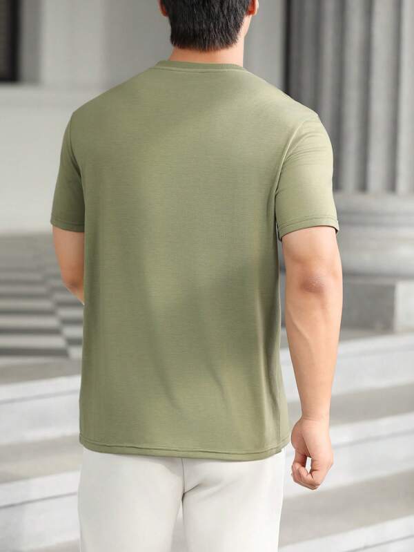 7596 1t-006 Camiseta unicolor de cuello V