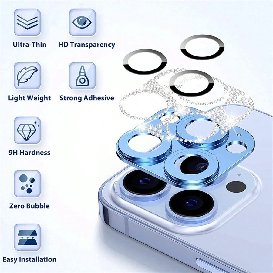 14034 2b-02-12 Protector de lente de cámara Bling compatible