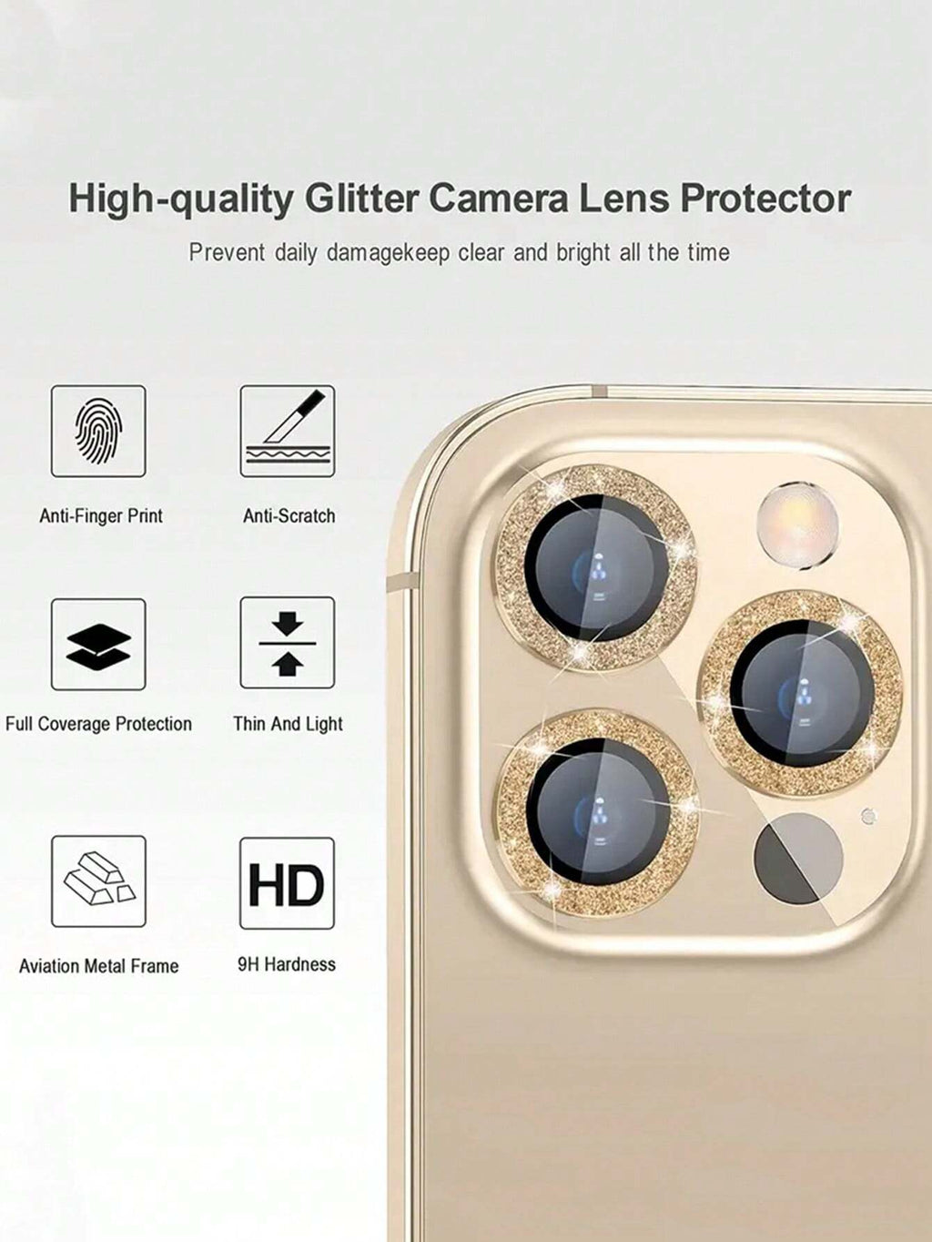 9181 2t-ProCa Protector De Lente De Cámara Con Brillo Cubierta