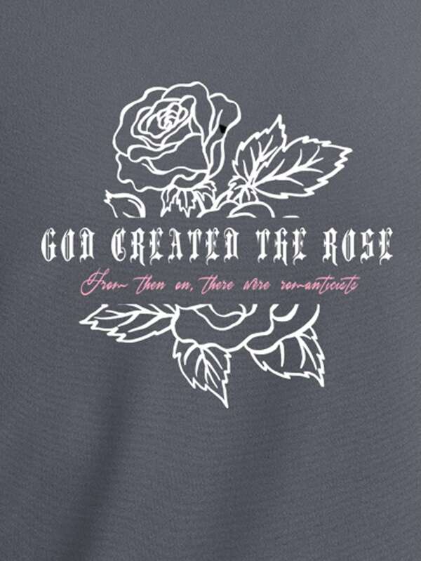 7812 a08-08 Camiseta Ajustada Con Estampado De Rosas Para Hombres