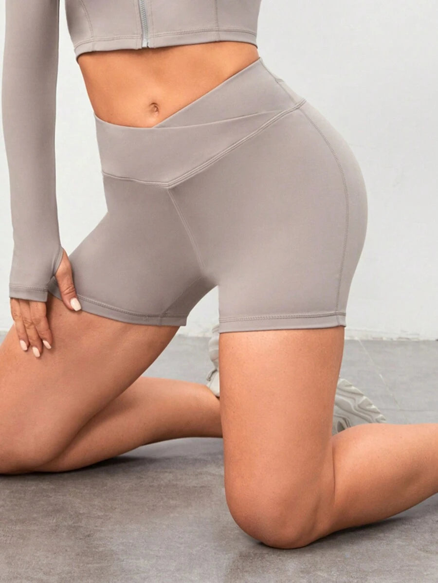 9321 1t-395 Shorts Deportivos Básicos Con Plisados En La Pierna