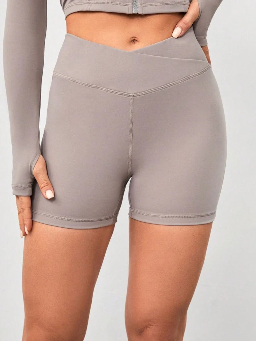 9321 1t-395 Shorts Deportivos Básicos Con Plisados En La Pierna