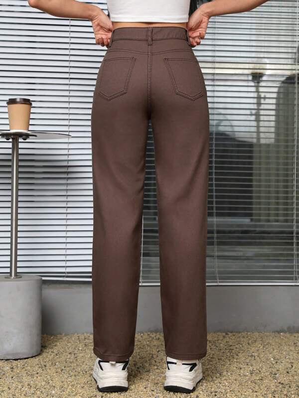 8083 1t-007 PETITE Jeans de pierna recta de talle alto