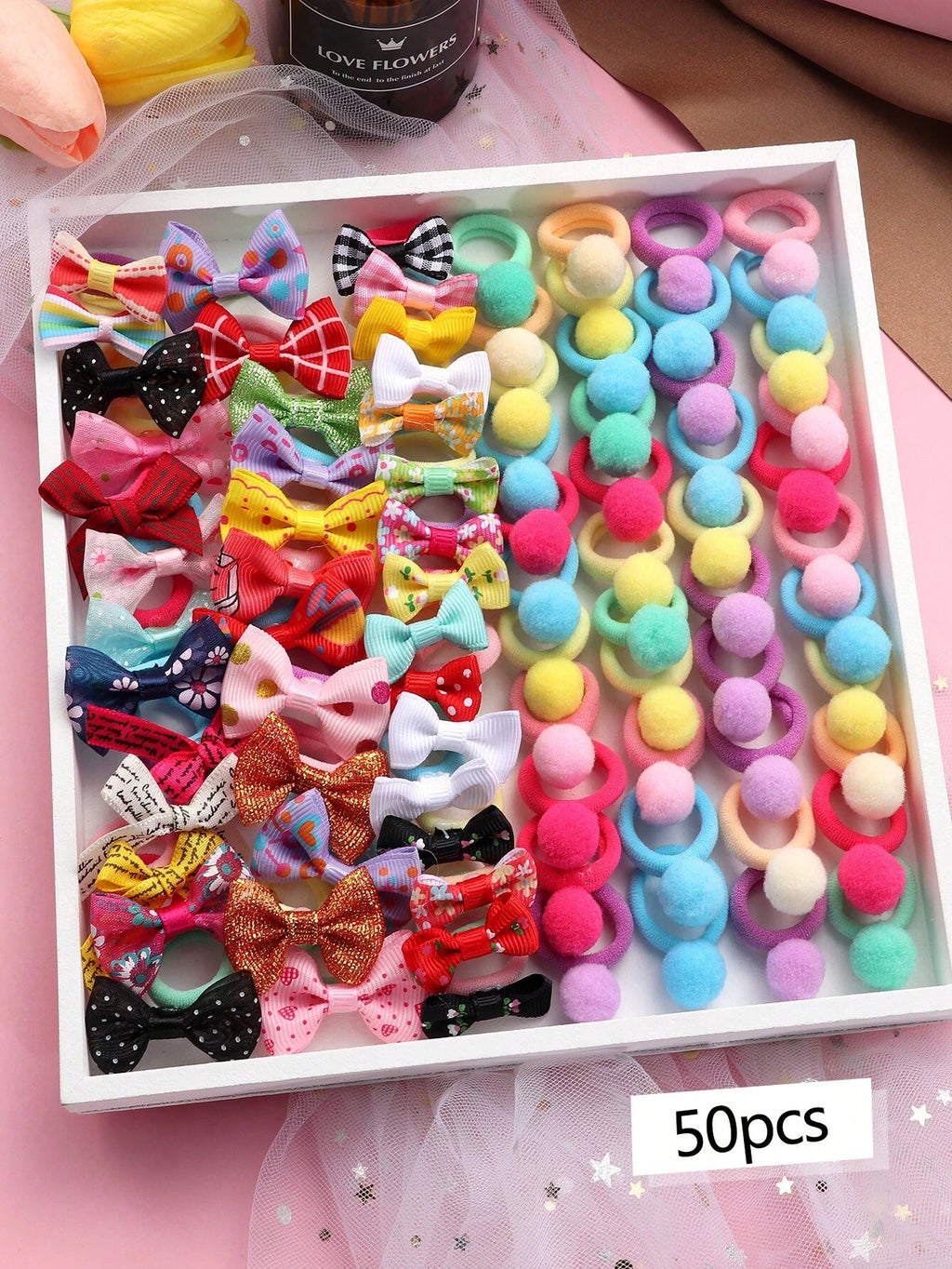 16192 1b-04-12 Gomas Elásticas Para El Cabello 50 Pzas