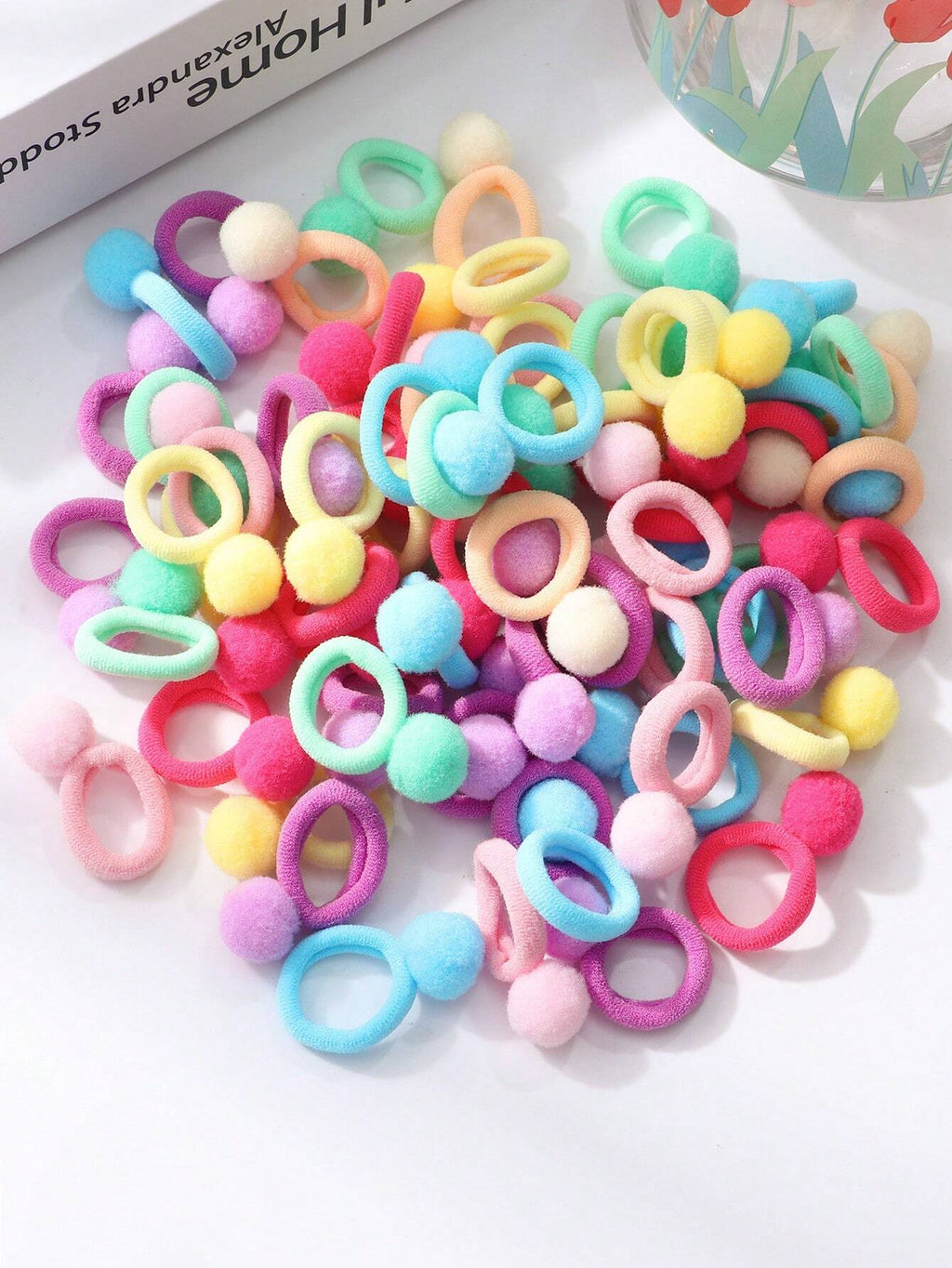 16192 1b-04-12 Gomas Elásticas Para El Cabello 50 Pzas