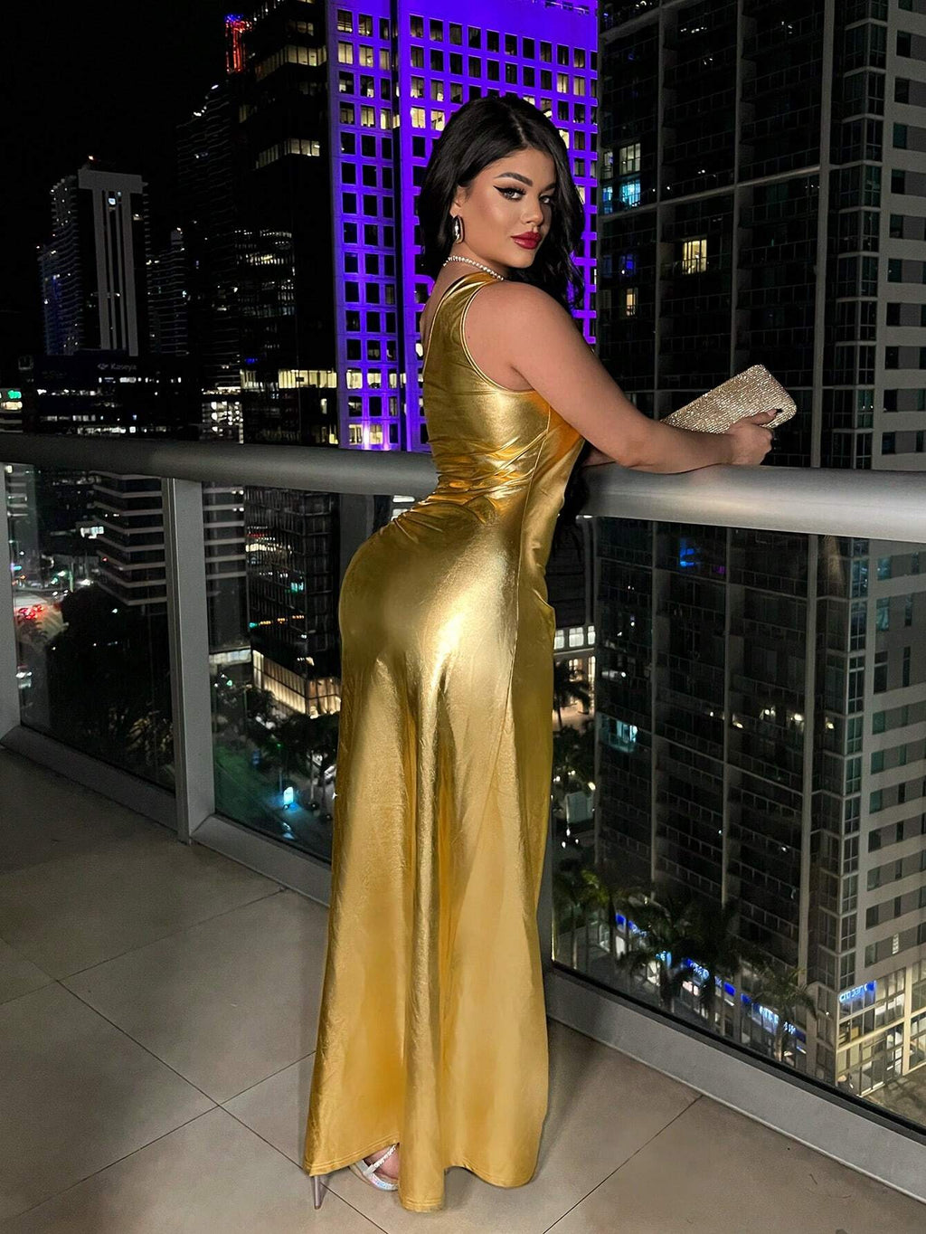 7663 1t-005 Vestido De Fiesta Mujer