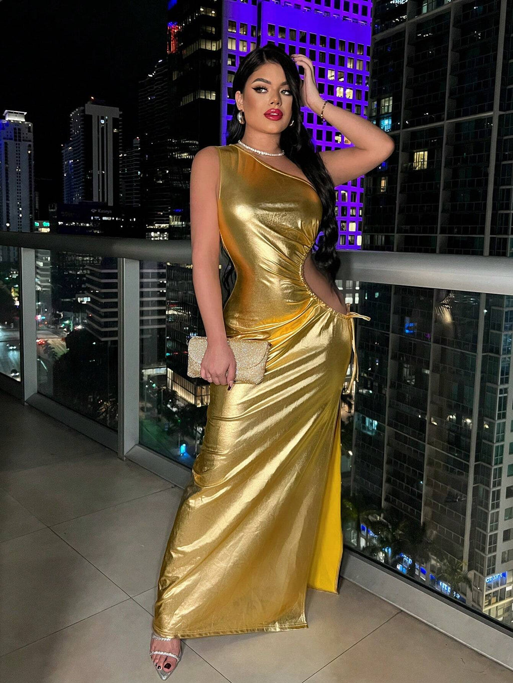 7663 1t-005 Vestido De Fiesta Mujer