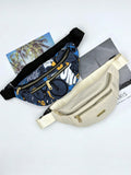 6391 a02-03 Dos Piezas/set Bolsa De Cintura De Moda Y Bolsa De Hombro Cruzada De Tela Oxford Impermeable Con Multifunción Para Mujeres