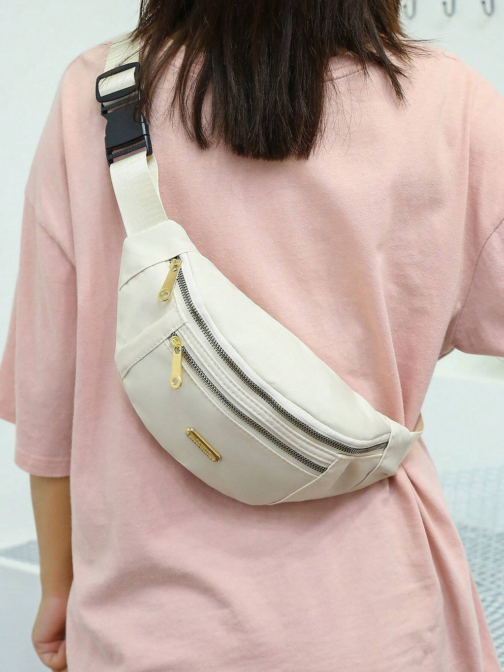 6391 a02-03 Dos Piezas/set Bolsa De Cintura De Moda Y Bolsa De Hombro Cruzada De Tela Oxford Impermeable Con Multifunción Para Mujeres