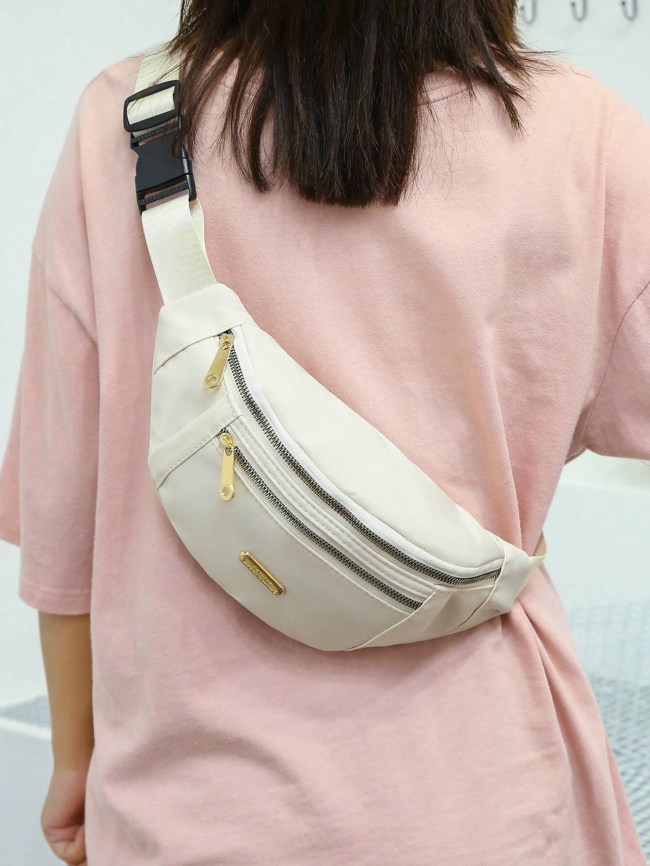 6391 a02-03 Dos Piezas/set Bolsa De Cintura De Moda Y Bolsa De Hombro Cruzada De Tela Oxford Impermeable Con Multifunción Para Mujeres