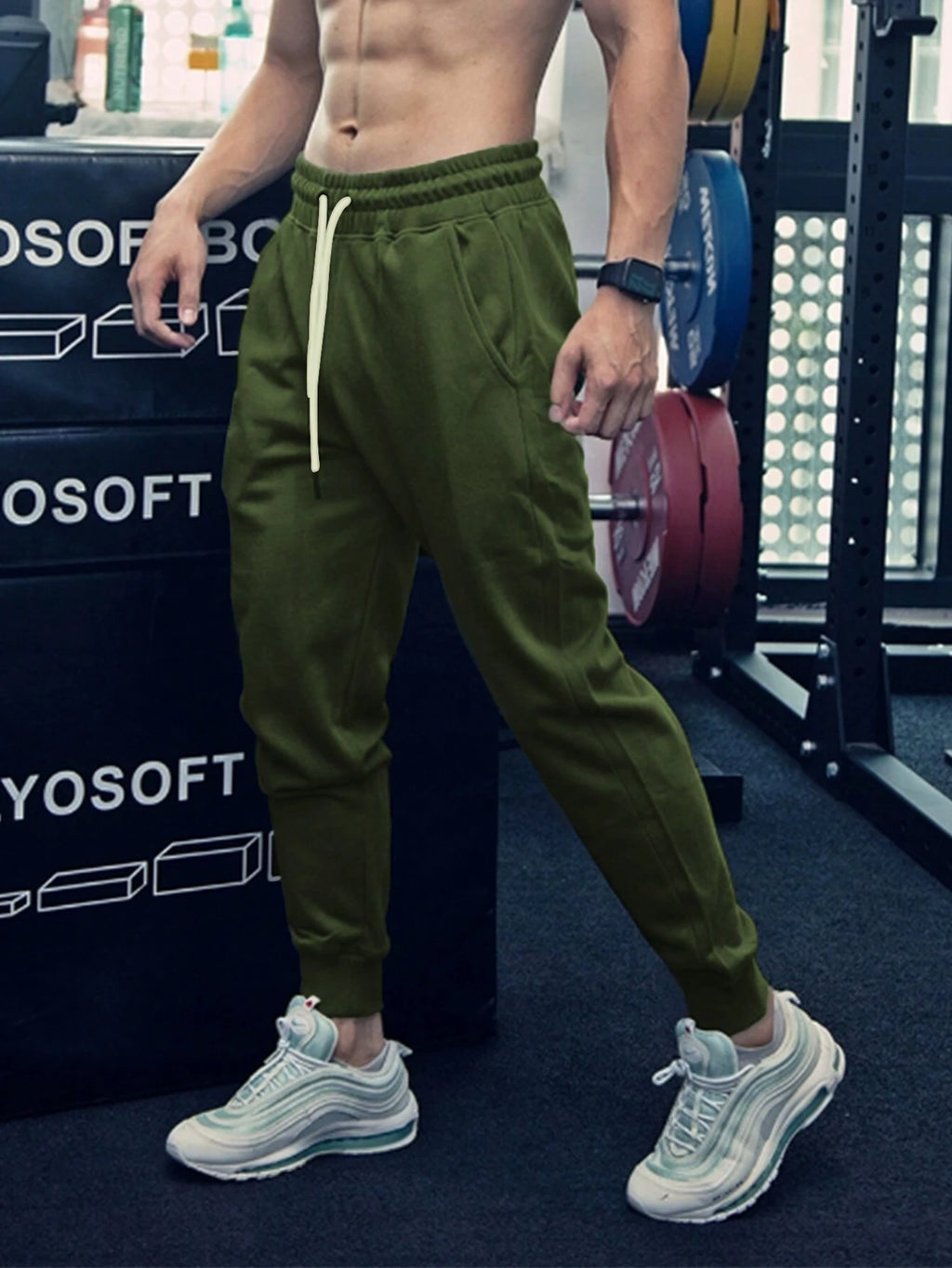 9144 1t-209 Pantalones Deportivos Con Cintura De Cordón Para Hombres