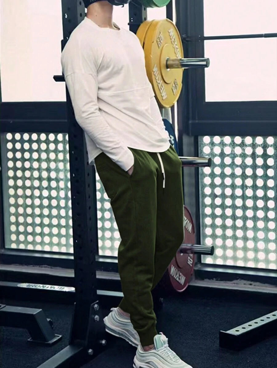 9144 1t-209 Pantalones Deportivos Con Cintura De Cordón Para Hombres