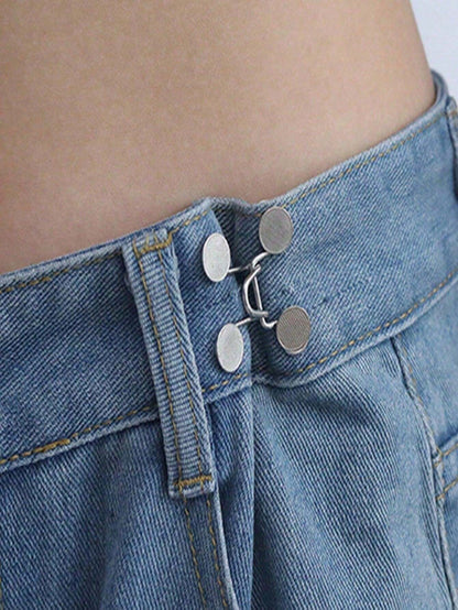 11191 1b-03-07 desmontable & sin clavos Jeans cintura con botón para cintura ajustamiento con Fijación