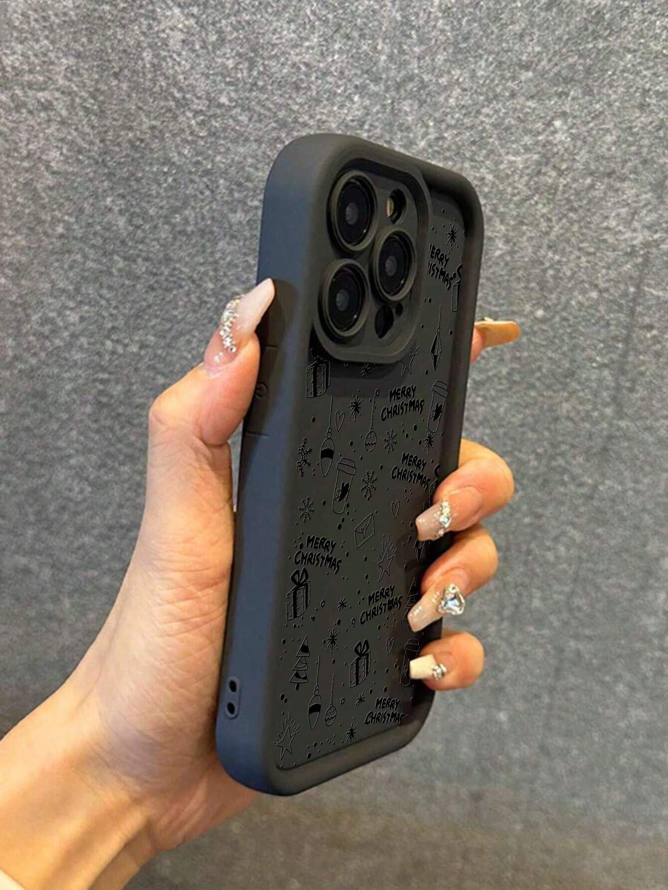 7404 a10-07 Estuche Para Teléfono Con Patrón Popular Navideño Y Simple