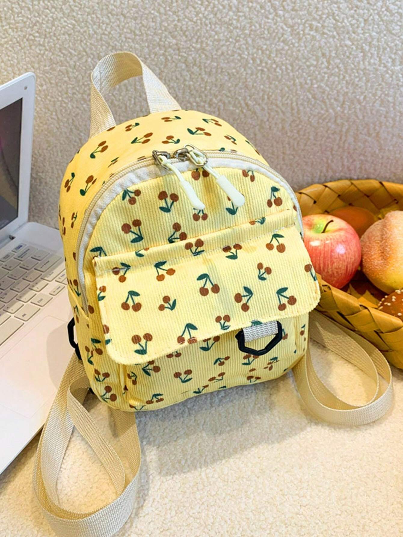 10233 1a-113 Mini Mochila De Pana Con Frutas Y Cerezas