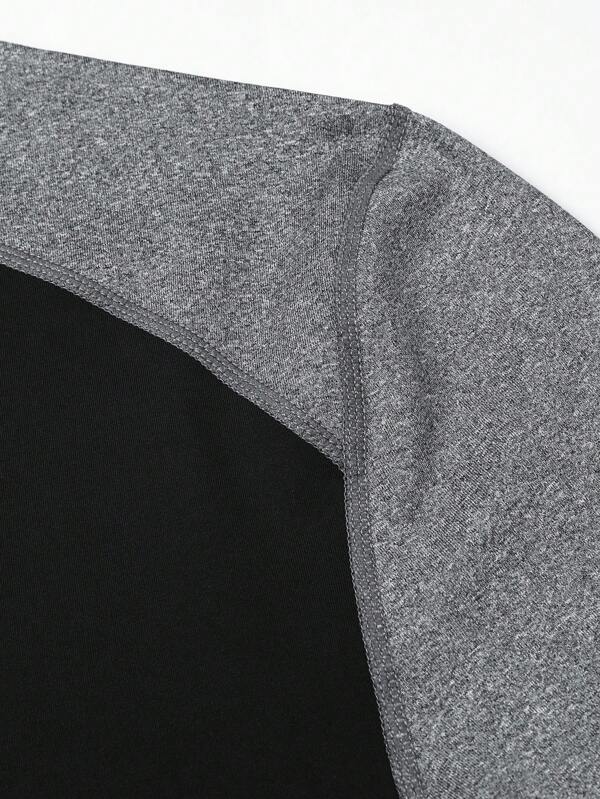 7556 1t-006 Hombres Cazadora deportiva de color combinado con cremallera cuarta