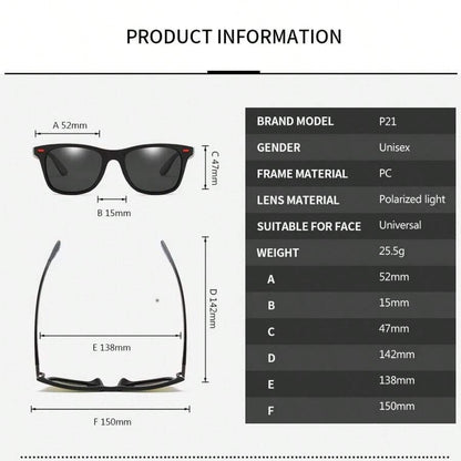 8551 a04-04 Gafas De Sol Polarizadas Conducción Marcos Cuadrados