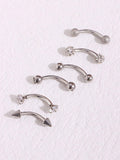 10014 1b-076 Seis Piezas De piercing De Ceja Con Bola De Acero Inoxidable De Tamaño Mixto