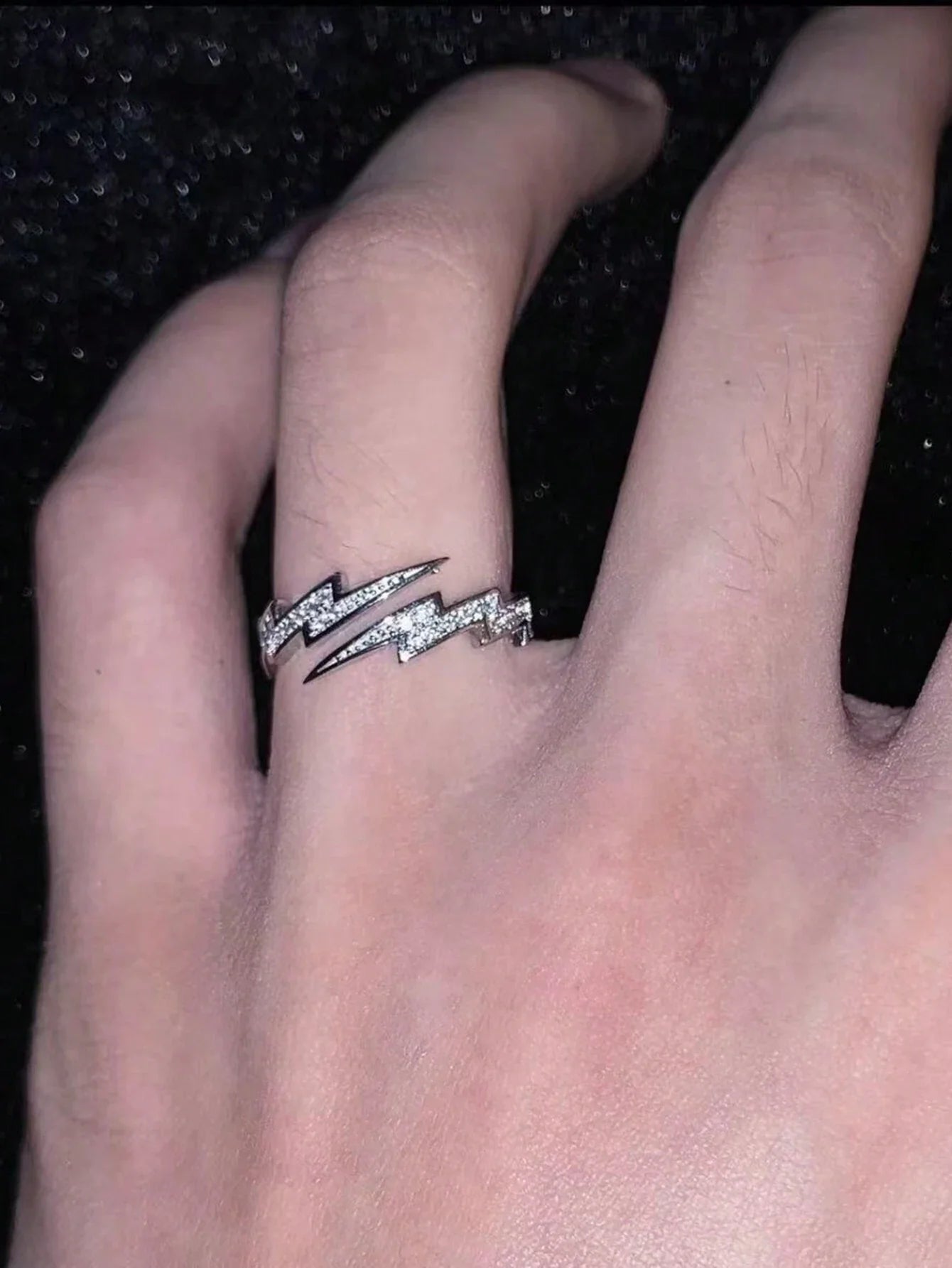 10320 1b-057 Una Pieza De Anillo Abierto Con Rayo