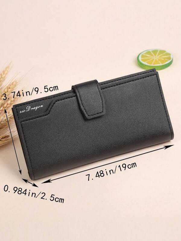7616  a03-05 Cartera Larga De Moda De Cuero Pu Suave Con Múltiples Ranuras Para Tarjetas