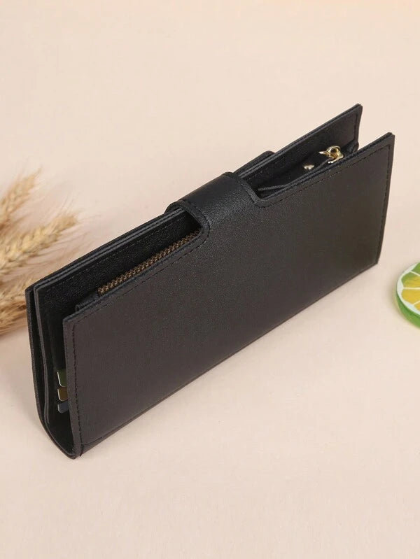 7616  a03-05 Cartera Larga De Moda De Cuero Pu Suave Con Múltiples Ranuras Para Tarjetas