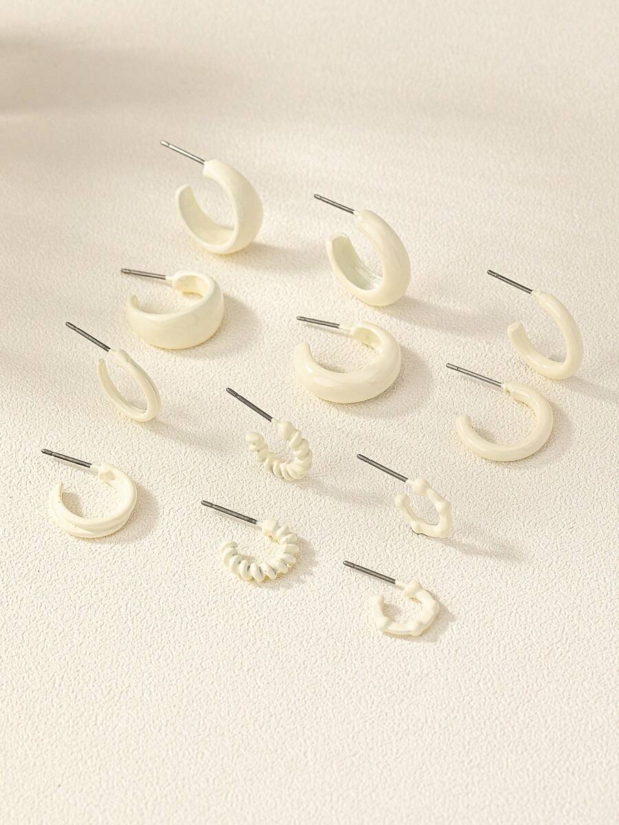 8689 1b-016 Pendientes De Aro Grandes En Forma De C