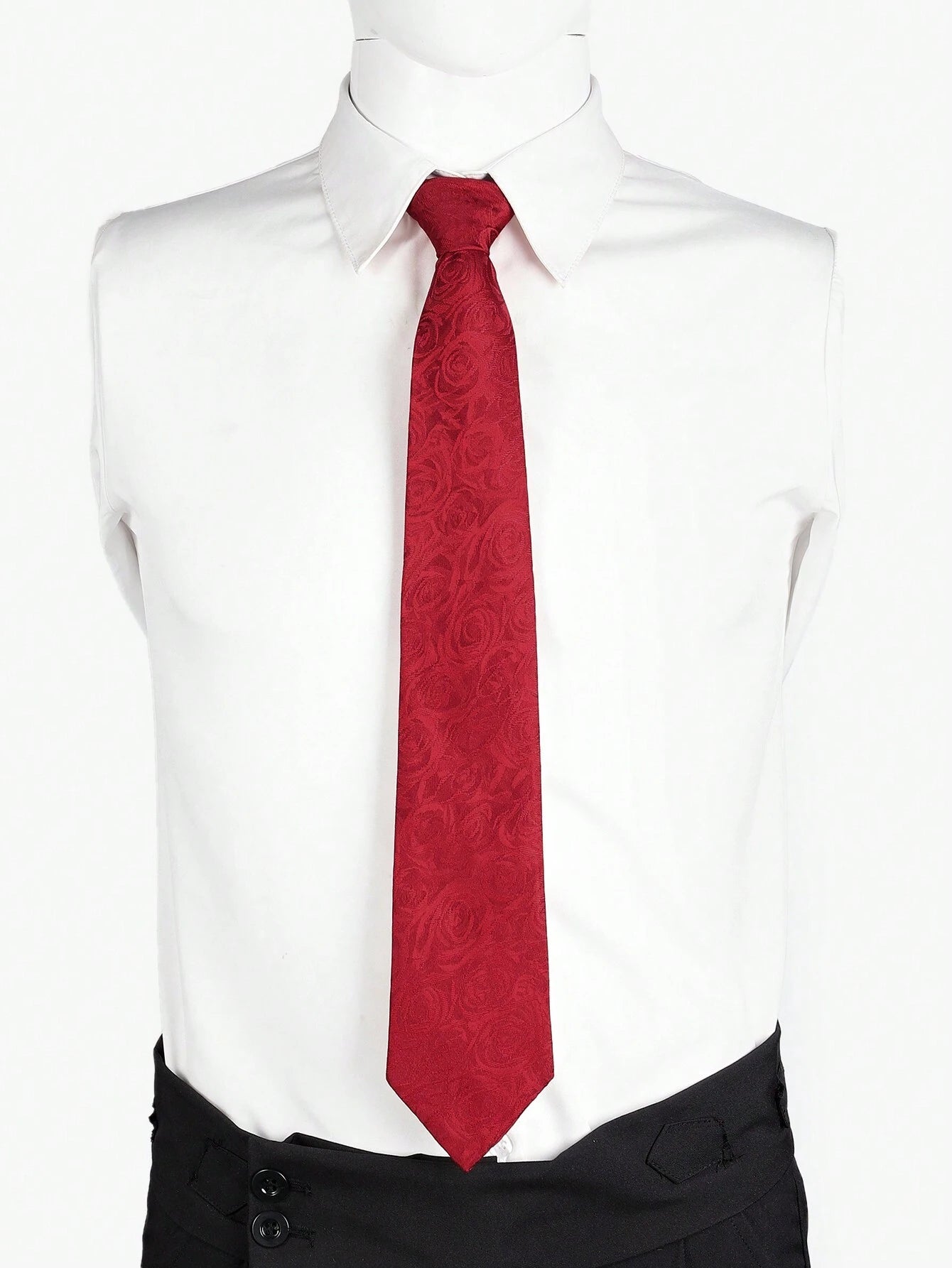 13499 1a-008 Corbata casual impresa con rosa 1 Pza