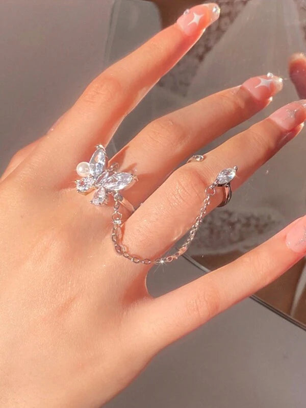7487 1b-030 conjunto dos piezas unidas Anillo De Mariposa