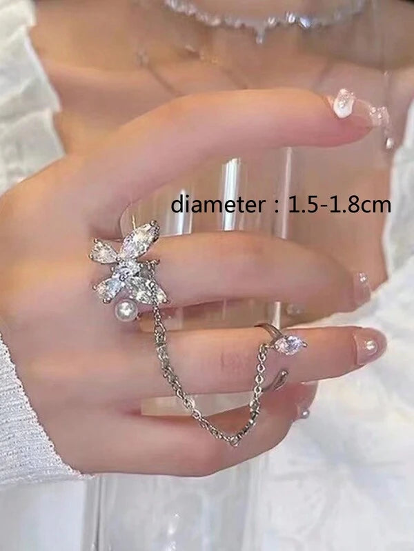 7487 1b-030 conjunto dos piezas unidas Anillo De Mariposa