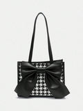 8926 1t-002 Bolso De Hombro Con Patrón Y Decorado Con Lazo