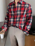 9003 1t-006 Camisa A Cuadros Para Hombres